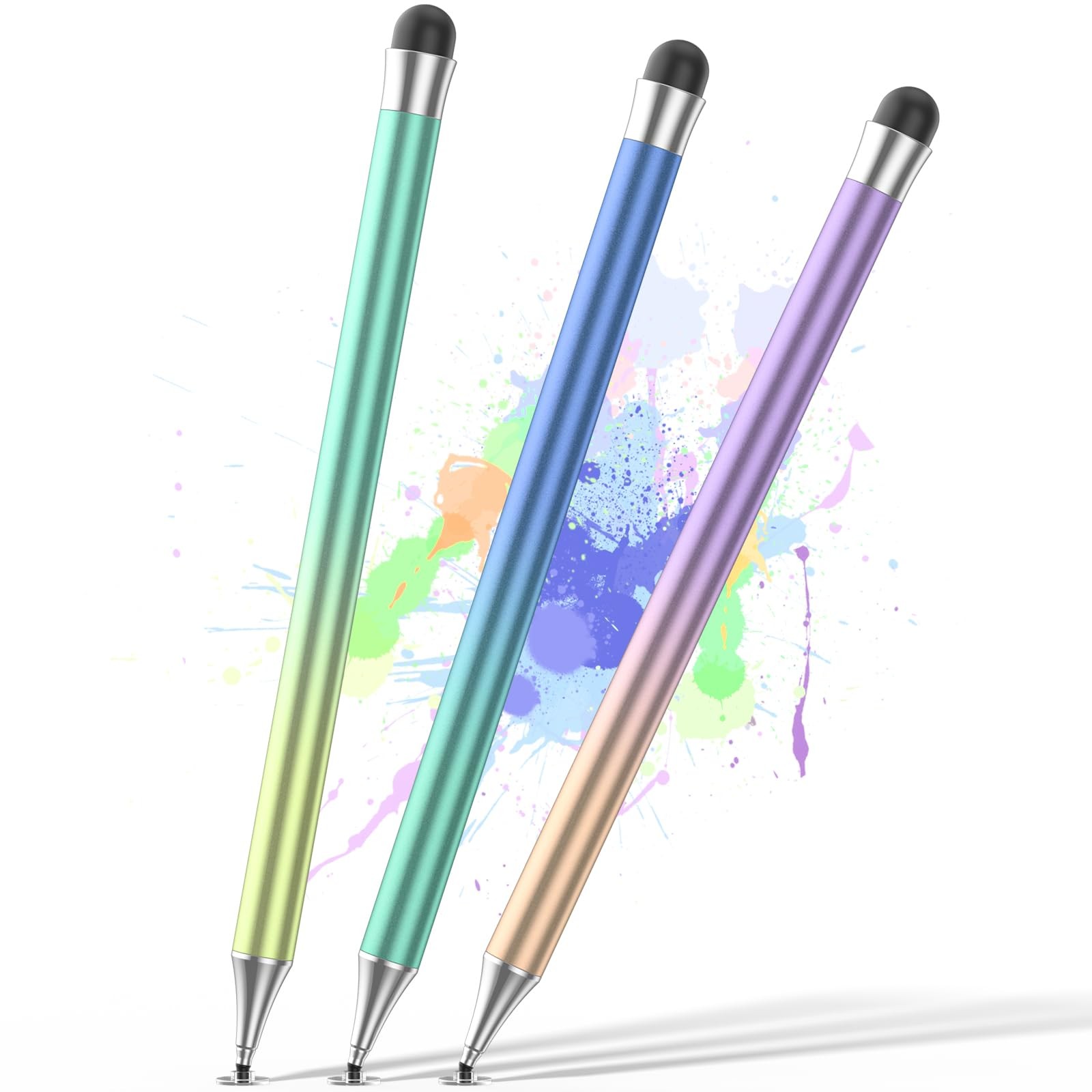 Stylus Pens for Touch Screens, Round Disk Tip Pen Corlorful-3pcs