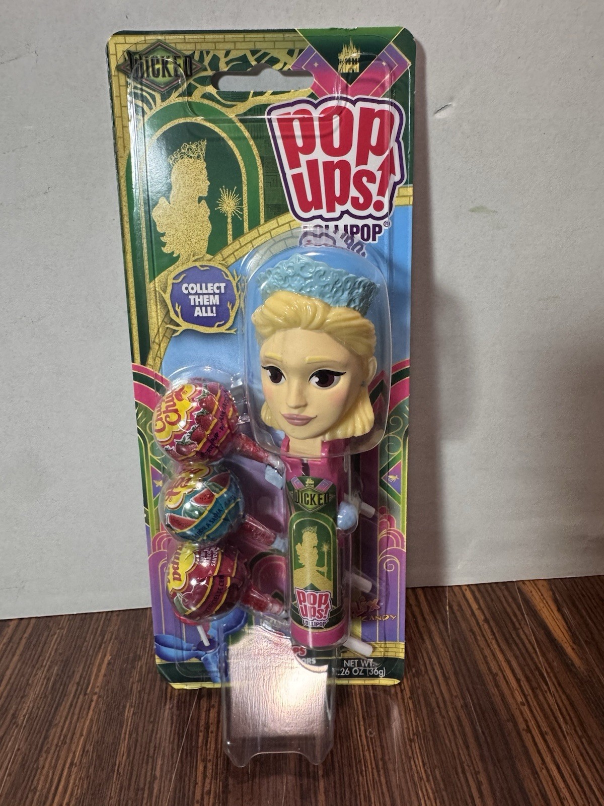 New! Wicked The Movie  Glinda Pop Ups! Flix Candy Lollipop Holder Chupa Chups