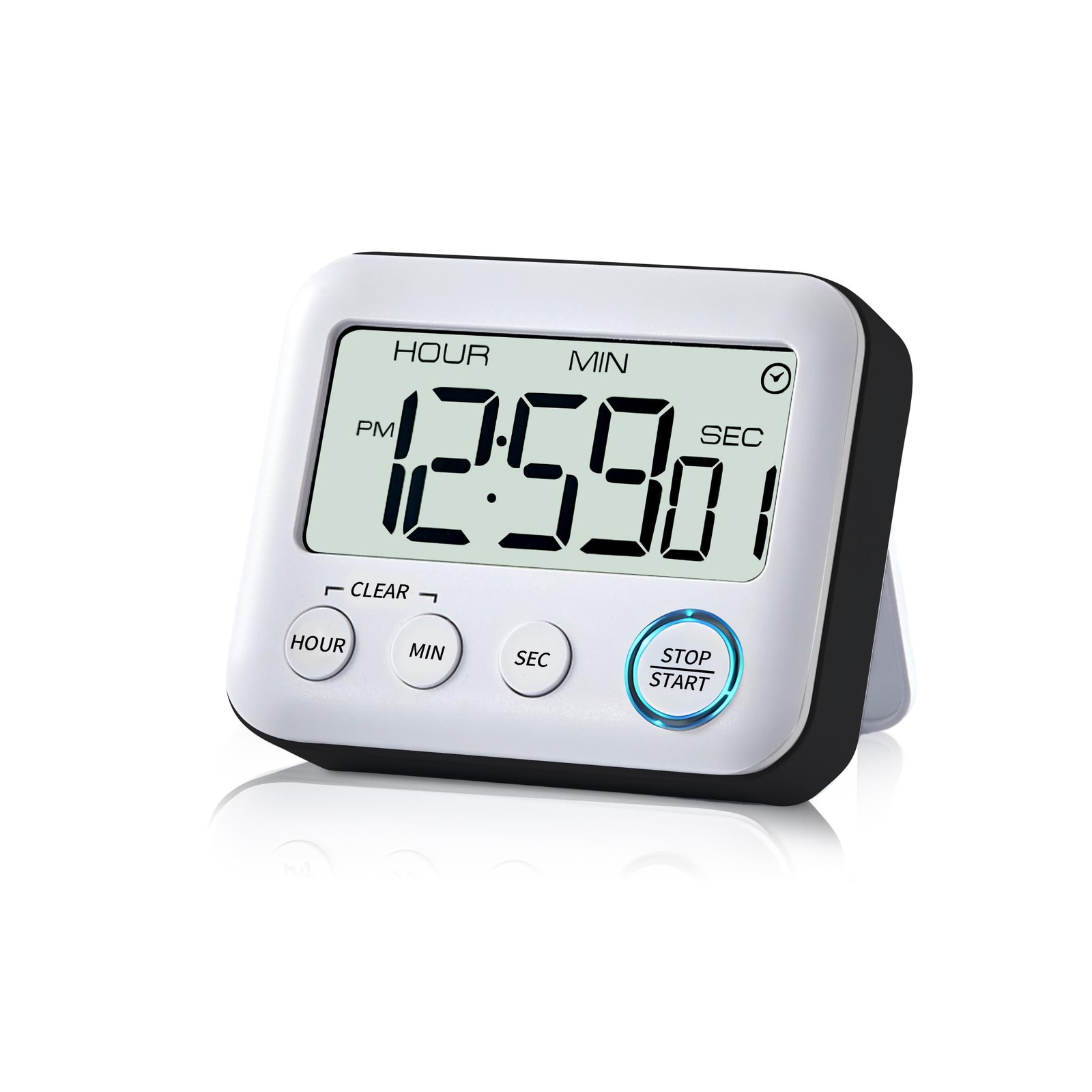 Digital Kitchen Timer Alarm Clock for Cooking, Large LCD Display Multi-Functi...