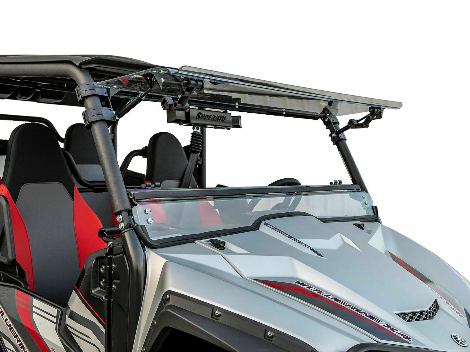 SuperATV Scratch Resistant Flip Windshield for Yamaha Wolverine X4X2