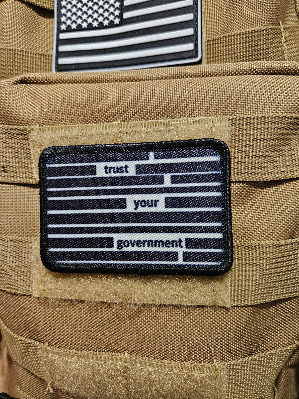 Trust your government redacted documment meme 2"x3" hook & loop tactical patch