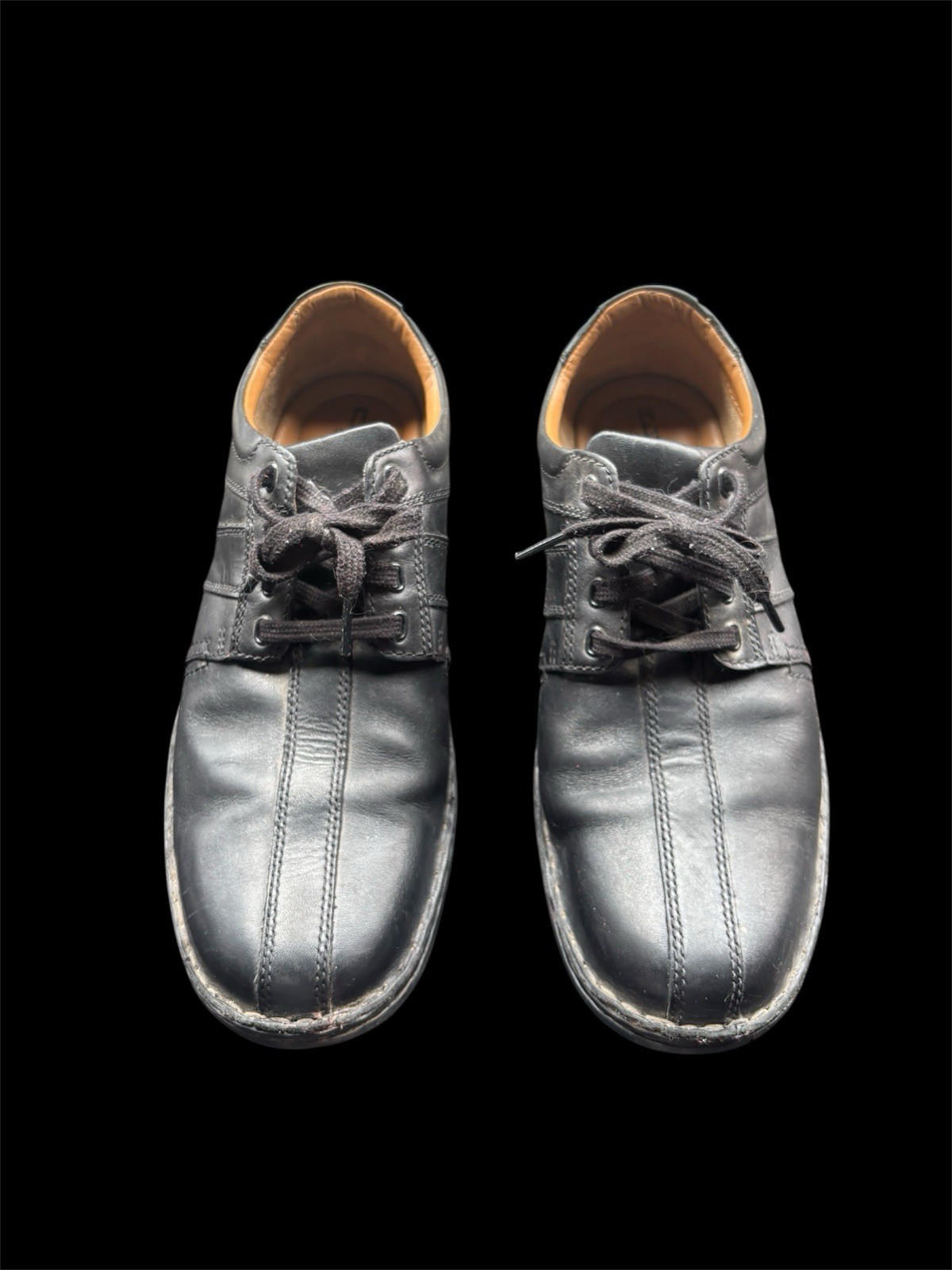 ✨Clanks Black leather lace-up oxfords✨