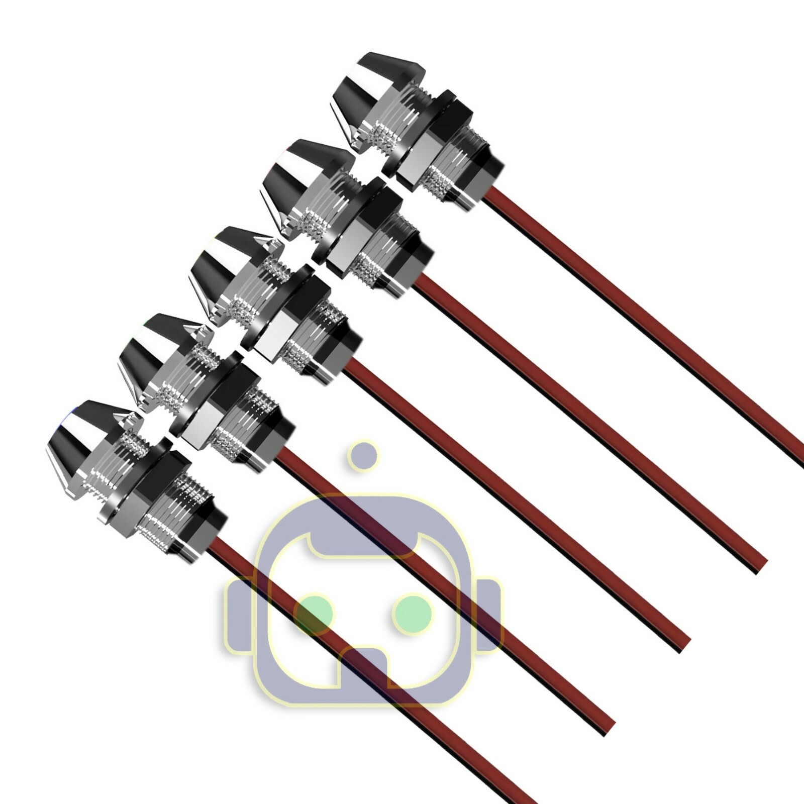 2~10 PCS 3mm Wired LED Diode Metal Case Panel Indicator Warning Light 12V Lamp
