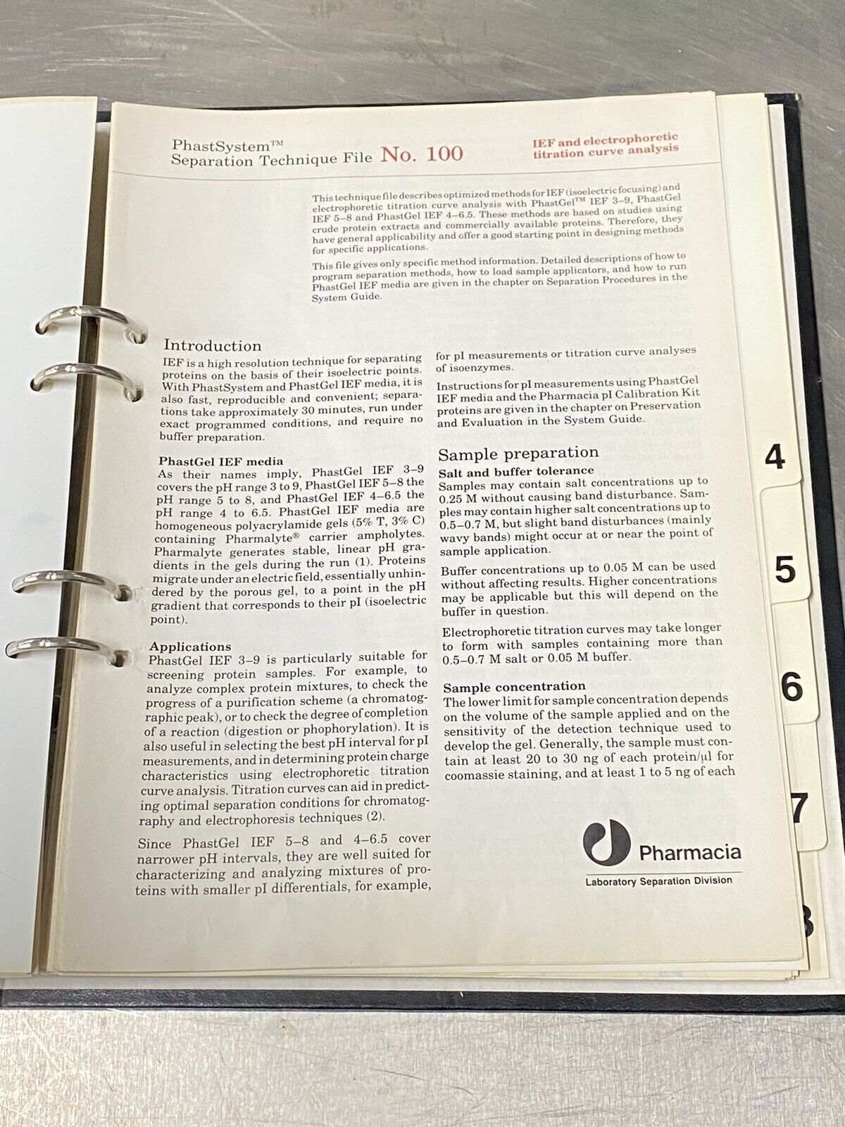 Pharmacia Phast System - Users Guide / Instruction / Manual