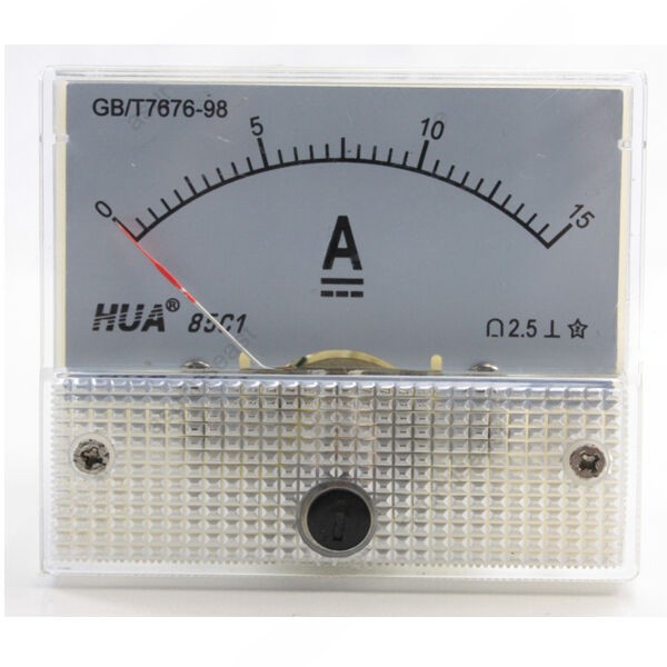 1PCS DC 15A Analog Panel AMP Current Meter Ammeter Gauge 85C1 White 0-15A DC