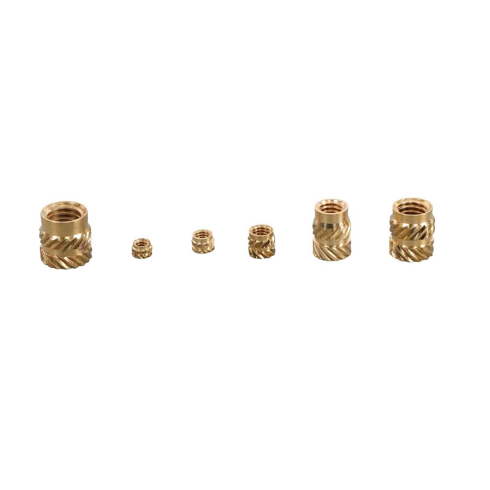 M2 M2.5 M3 M4 M5 M6 Threaded Inserts, 350Pcs Female Thread Knurled Nuts Kit