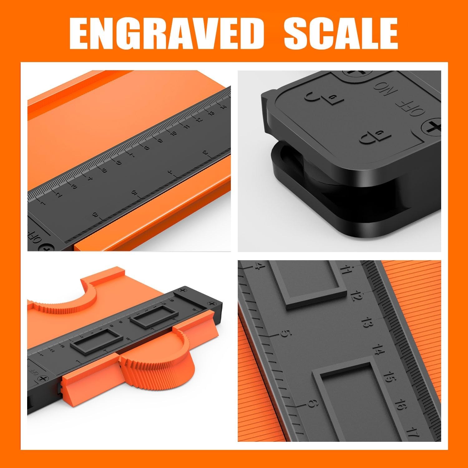 2Pack Contour Gauge, Engraved Scale - Not Fade, 10'' and 6'' Contour Gauge Pr...