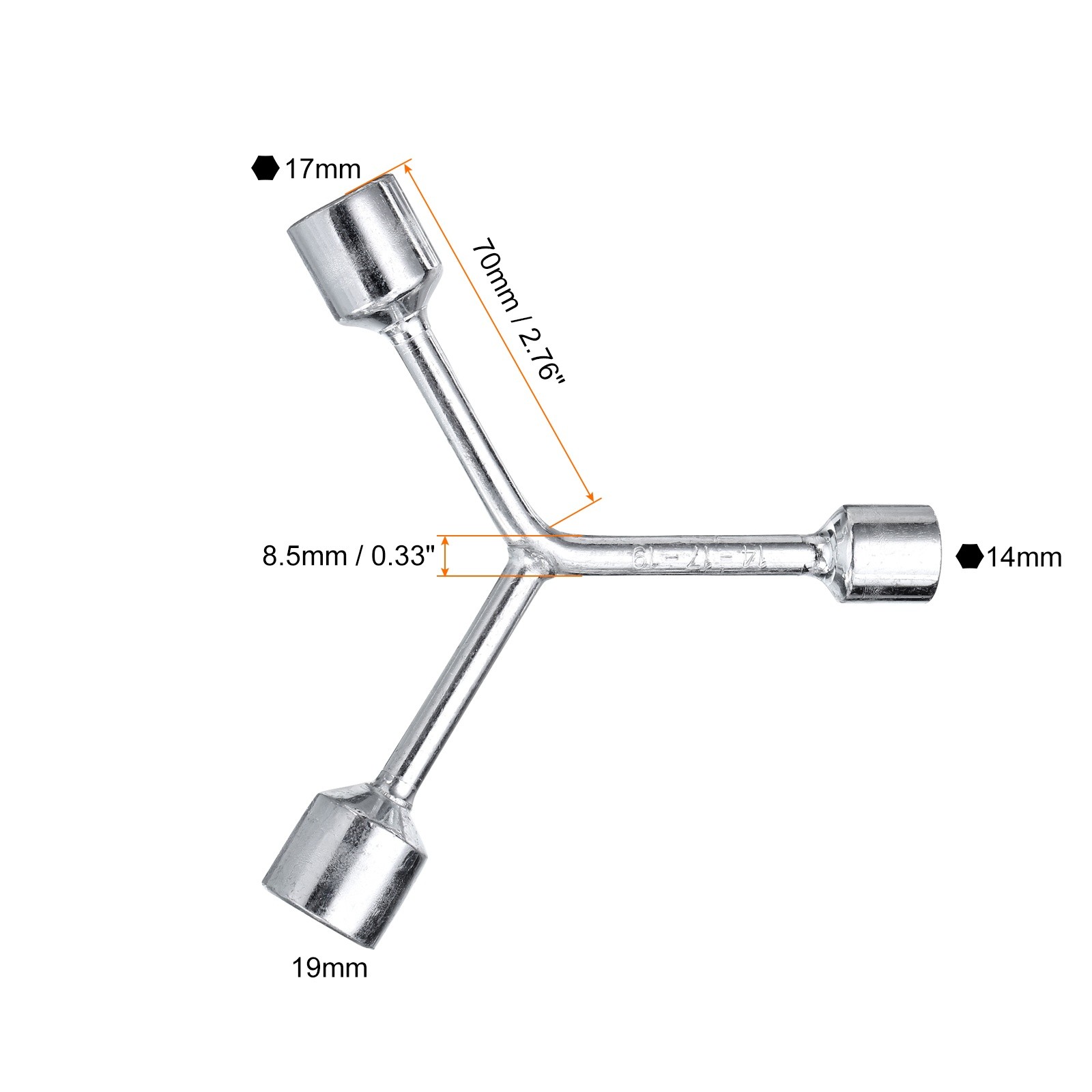 Y-Shaped 3 Way Socket Wrench 14/17/19mm Y-Type 6 Point Spanner Socket
