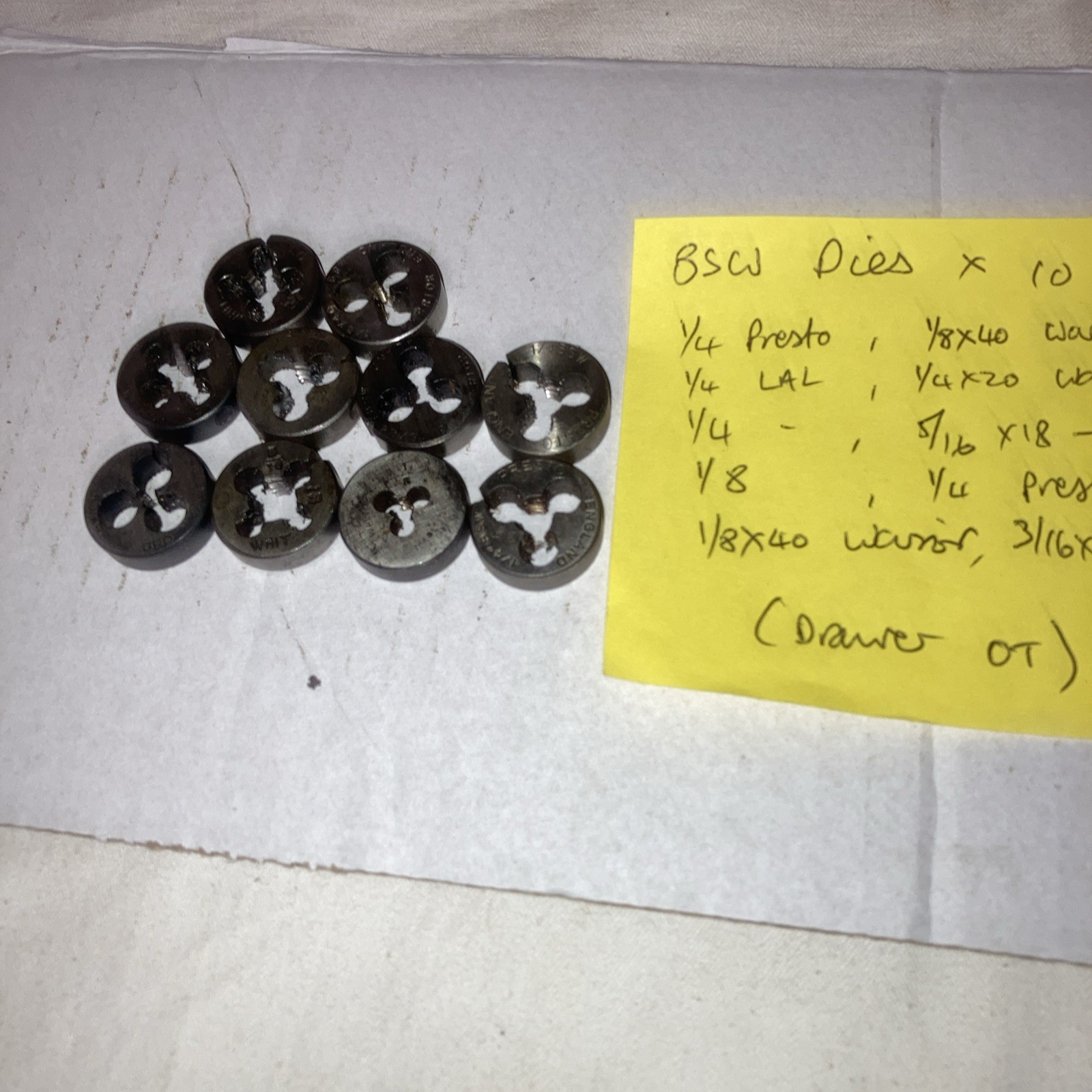 BSW Dies x 10 - various makes / sizes- ENGINEERING TOOLS
