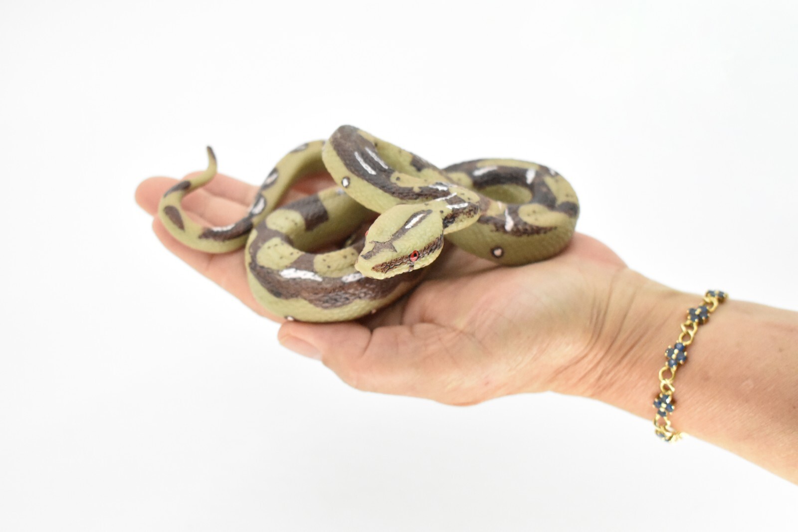 Python Snake Toy, Museum Quality Rubber Model Hand Painted Figurine 5" CH100BB87