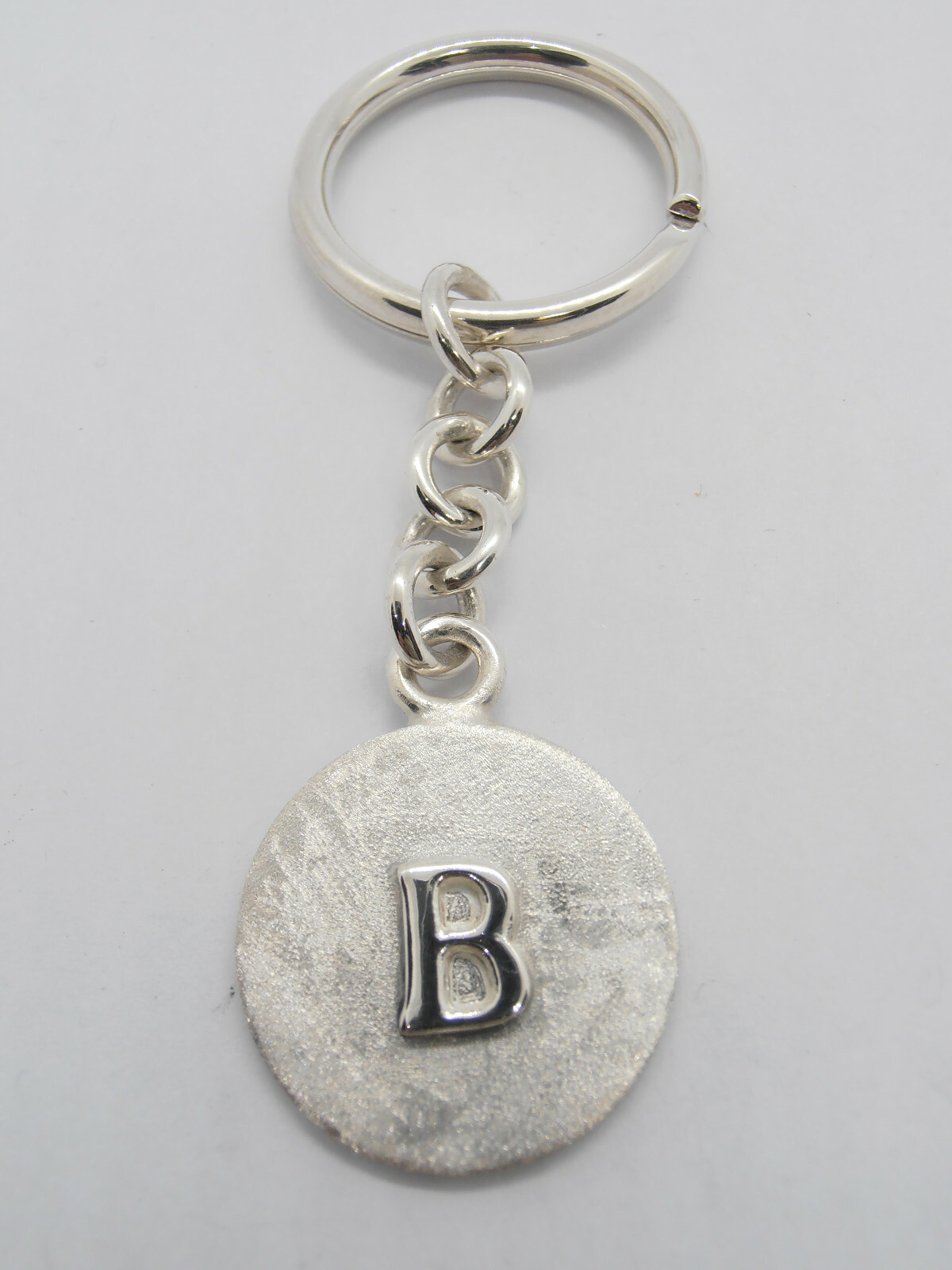 Letter Keychain - B - 925 Silver - Initial - Alphabet - Breeze -
