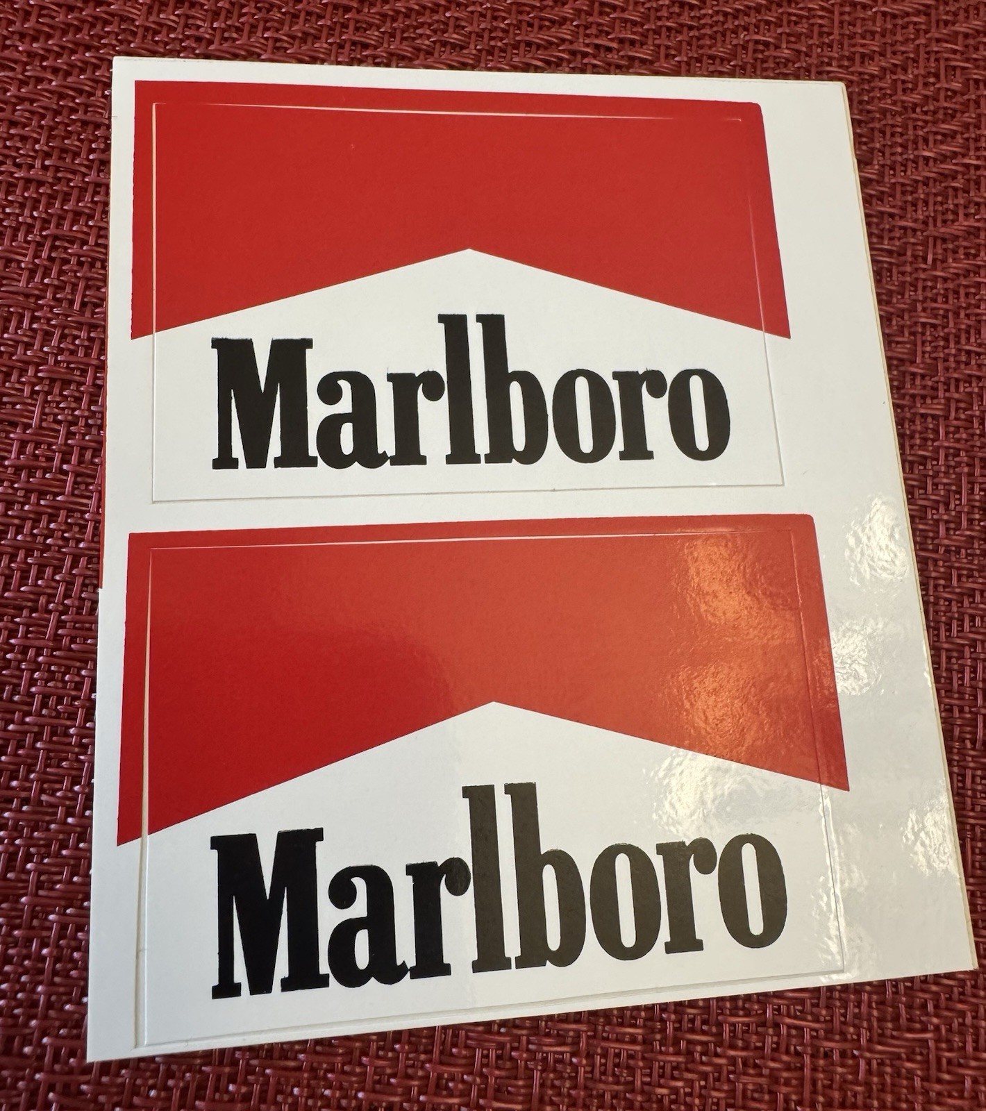 Lot 2 Marlboro Vendor Retail Display Glossy Sticker Tobacco Promo Advertising