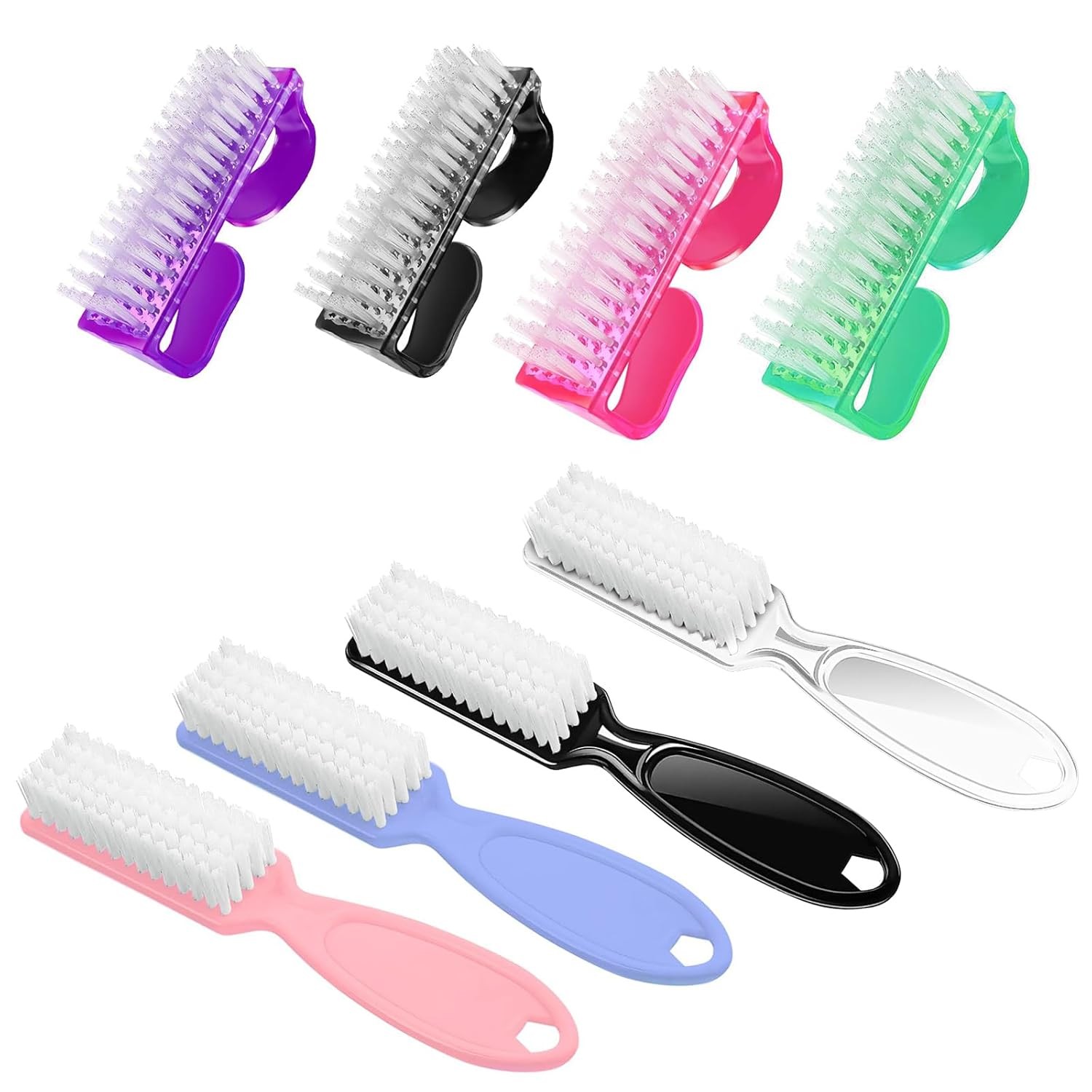 8 PCS Nail Brush for Cleaning Fingernails, Handle Grip Nail Scrubber Brush