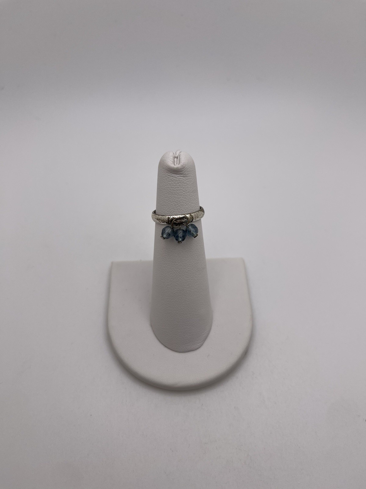 Women's Blue Dangle Open Back Adjustable Silver-Toned Toe Ring
