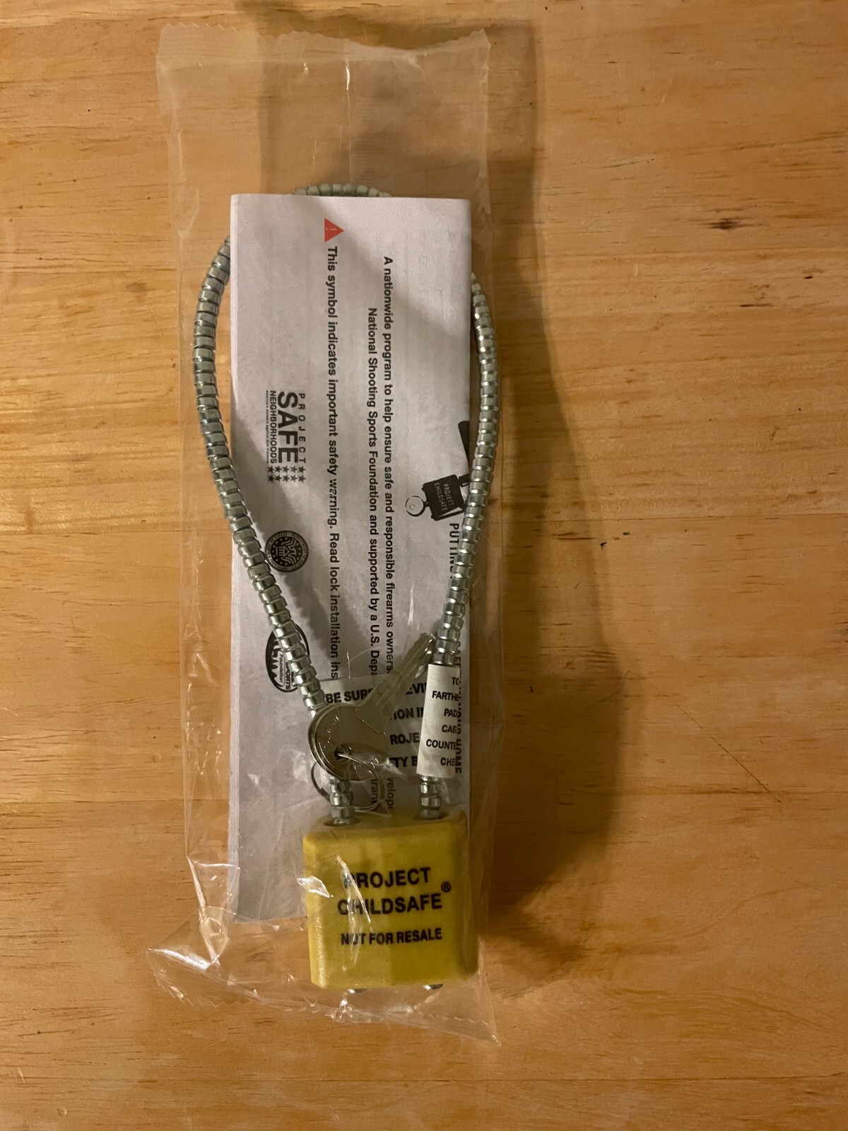 Project Childsafe Cable Gun Lock and Keys Child Firearms Protection