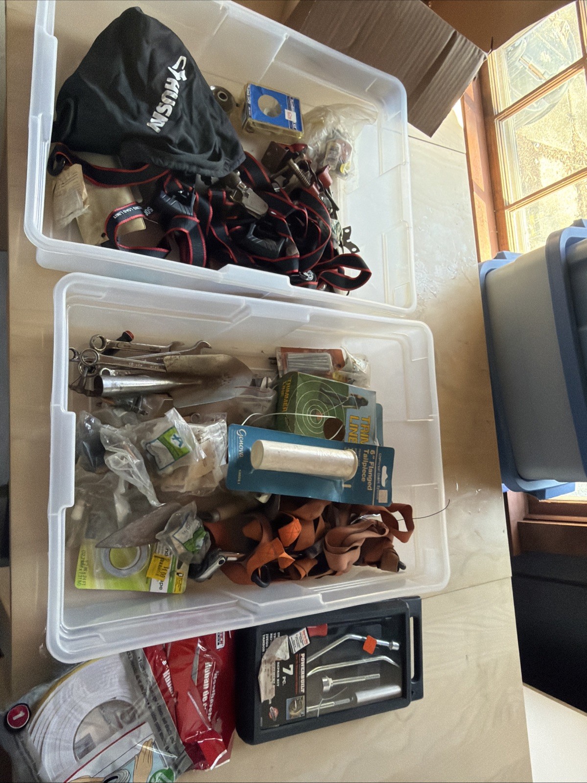 Lot Of Tools - Bike Repair, Window Seal, Wrenches, Rachet Straps, Shovel Td62