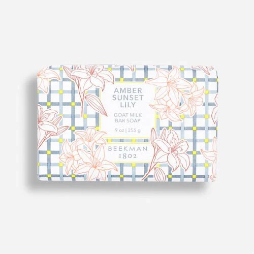 BEEKMAN 1802 GOAT MILK BAR SOAP - AMBER SUNSET LILY (Full Size 9oz)