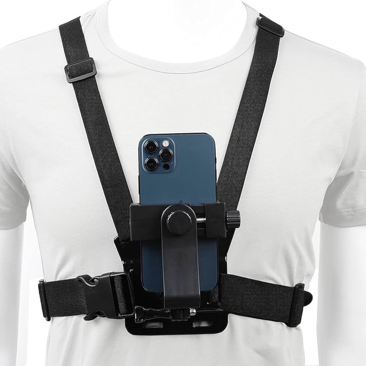Phone Chest Mount Harness Holder for iPhone GoPro Skiing Skateboarding