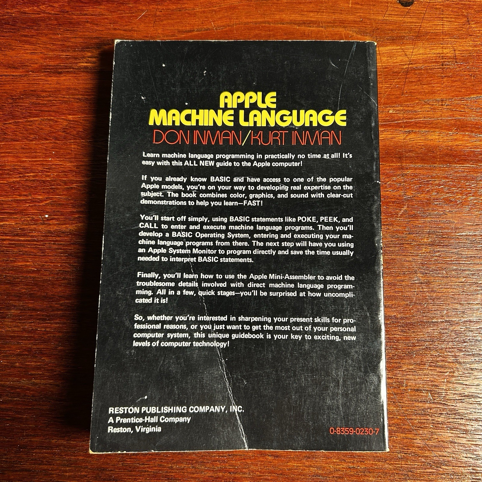 1981 Apple Machine Language by Don & Kurt Inman