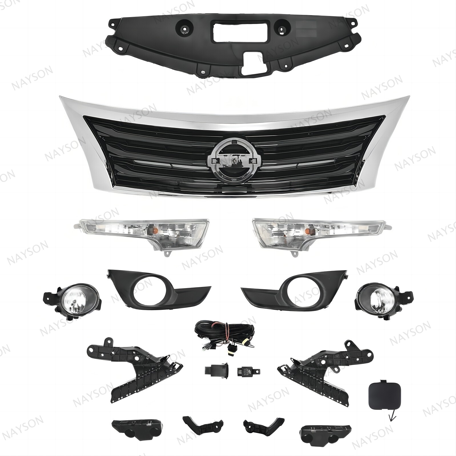 15PC For Altima 2013-2015 Front Grille Mesh Fog lights Bumper Retainer Brackets