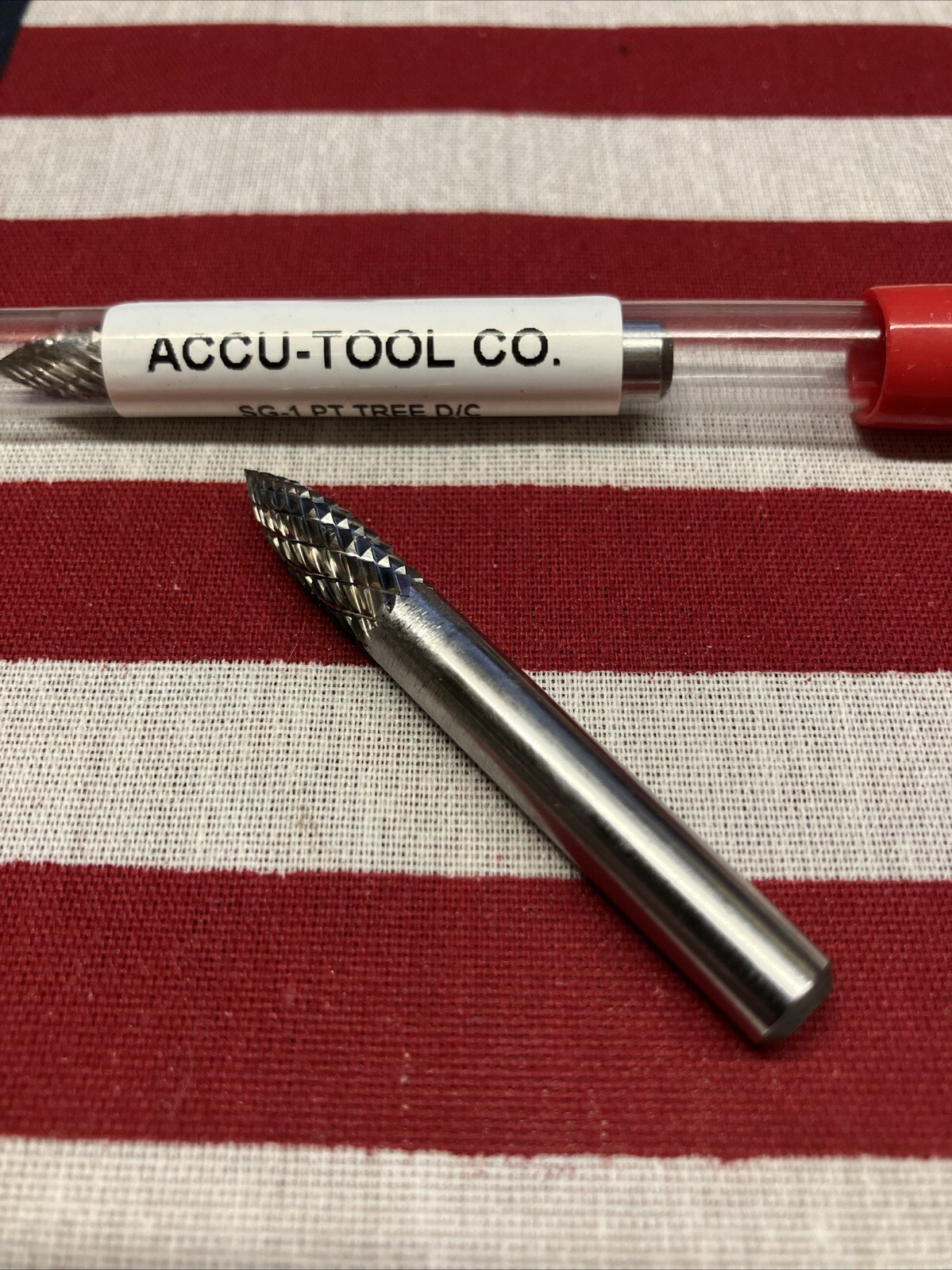New SG-1 Accu-Tool Tree Shape Dbl Cut Carbide Burr USA!