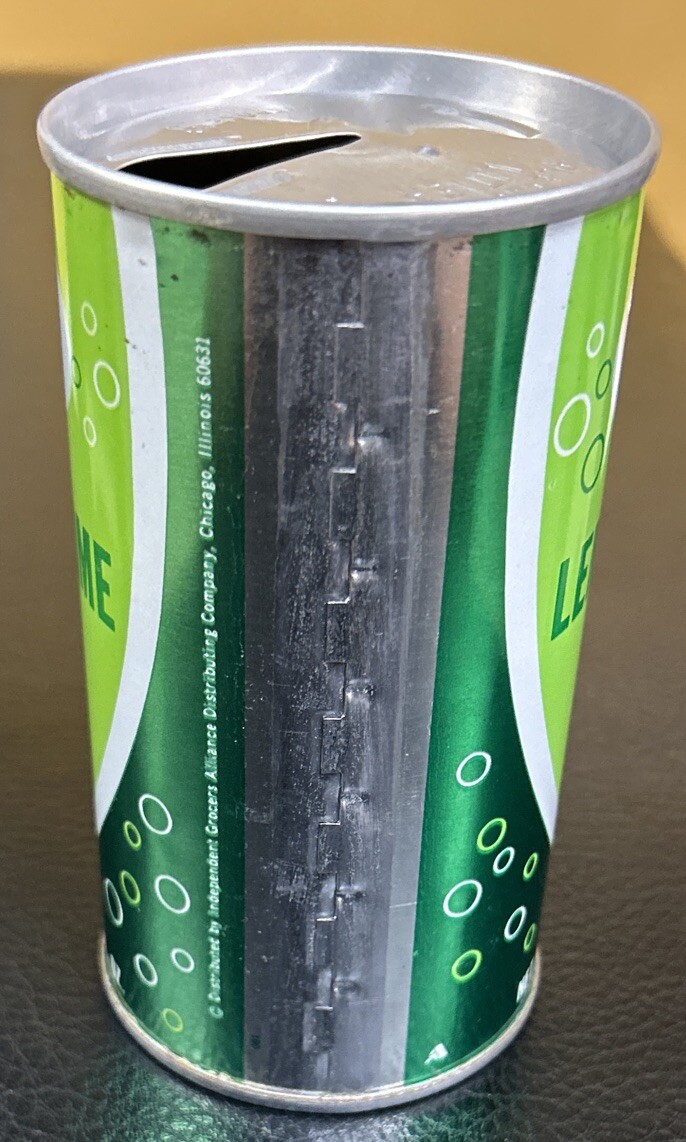 Vintage IGA LEMON-LIME 12 Oz. Steel Pull Tab Empty Soda Can
