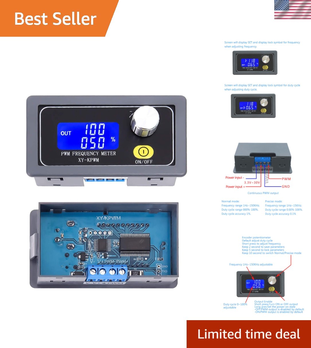 PWM Frequency Generator, 1-Channel 1Hz-150KHz Adjustable Pulse Duty Cycle Fun...