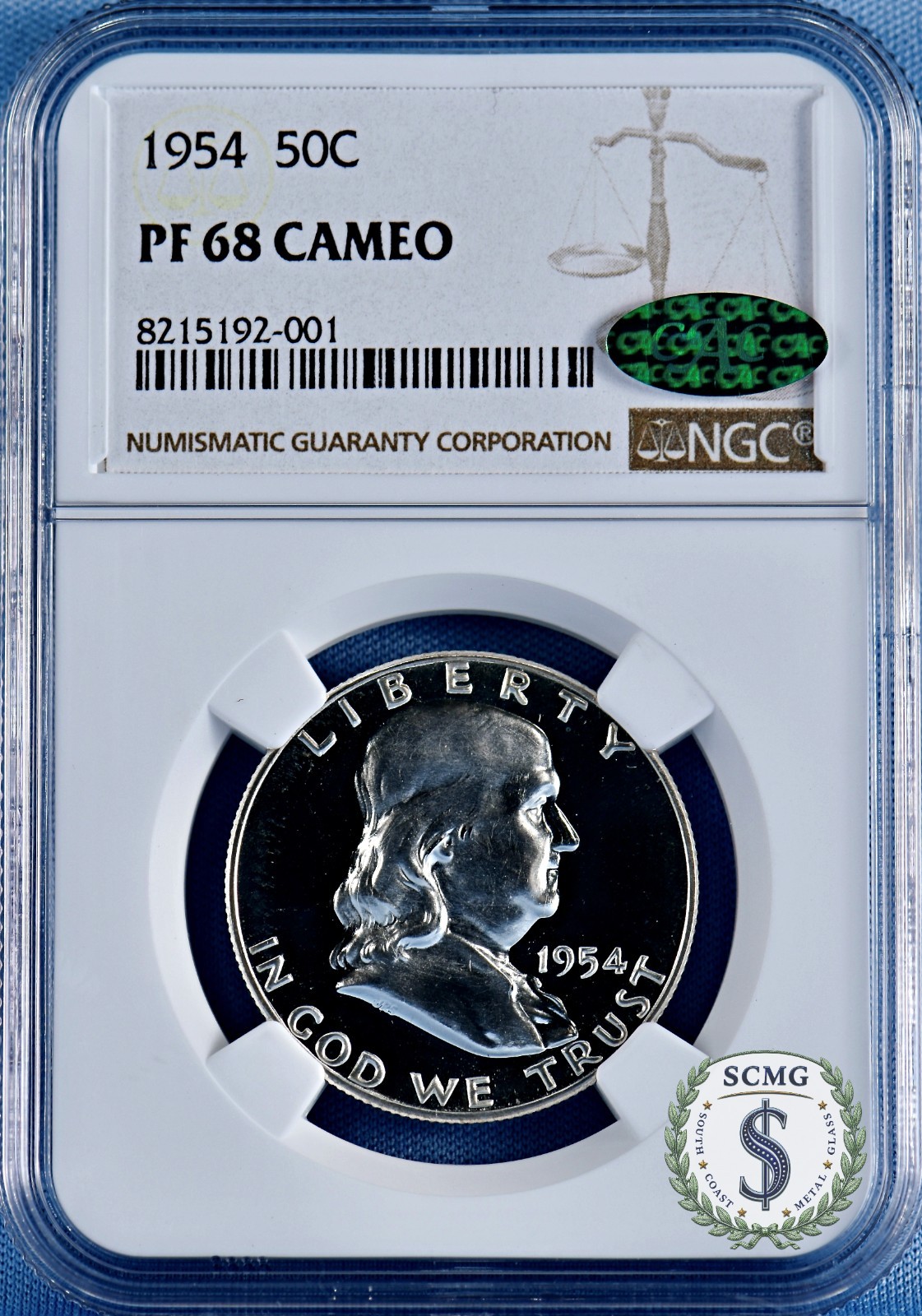 1954 Franklin Half Dollar NGC PF 68 CAMEO w/CAC - Stunning Clean Cameo Contrast