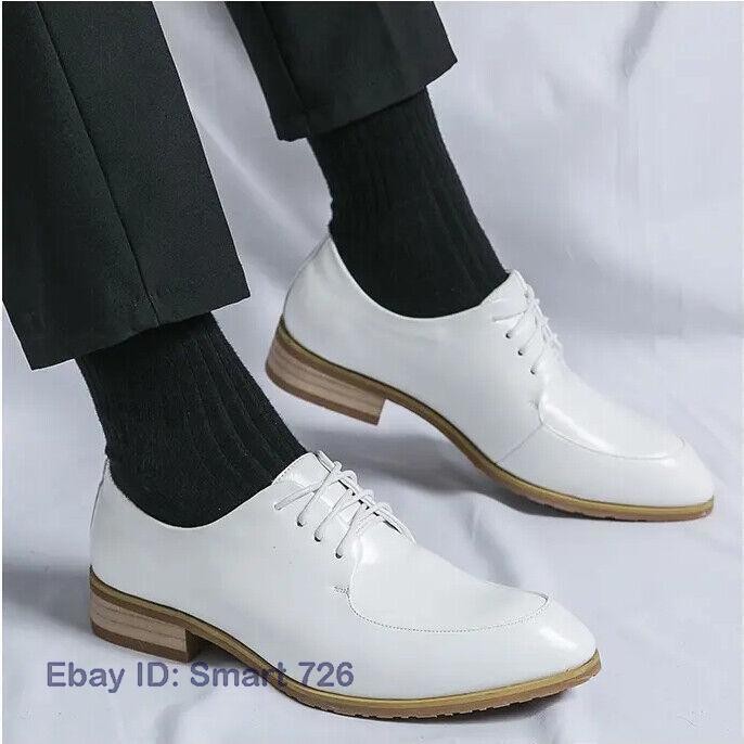 Men's Faux Leather Lace Up Pointed Toe Oxfords Casual Formal Dress Party Shoes