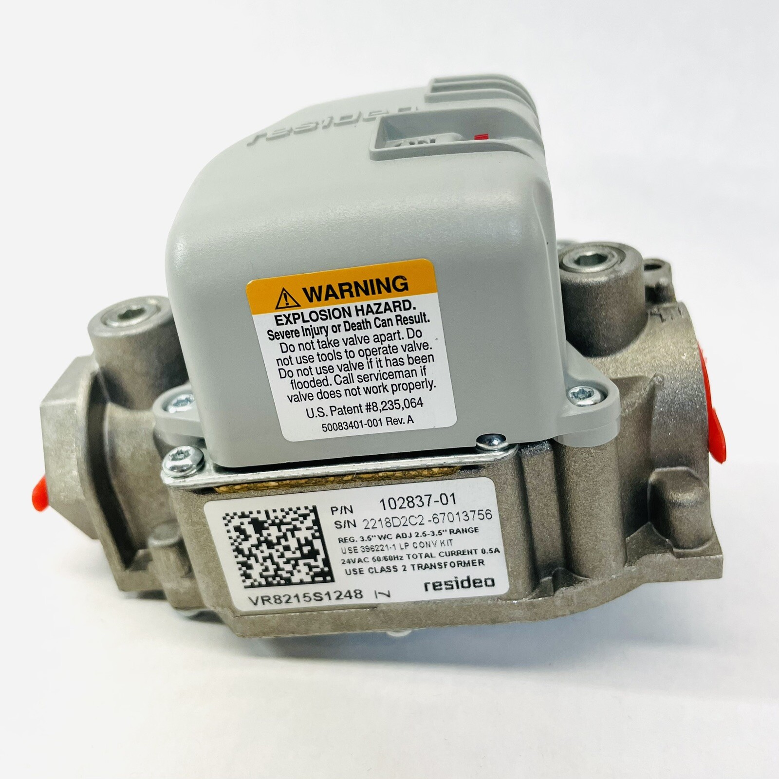 RESIDEO 73W17 NATURAL GAS VALVE  1/2 PSI  102837-01 3.5 WC (24V)