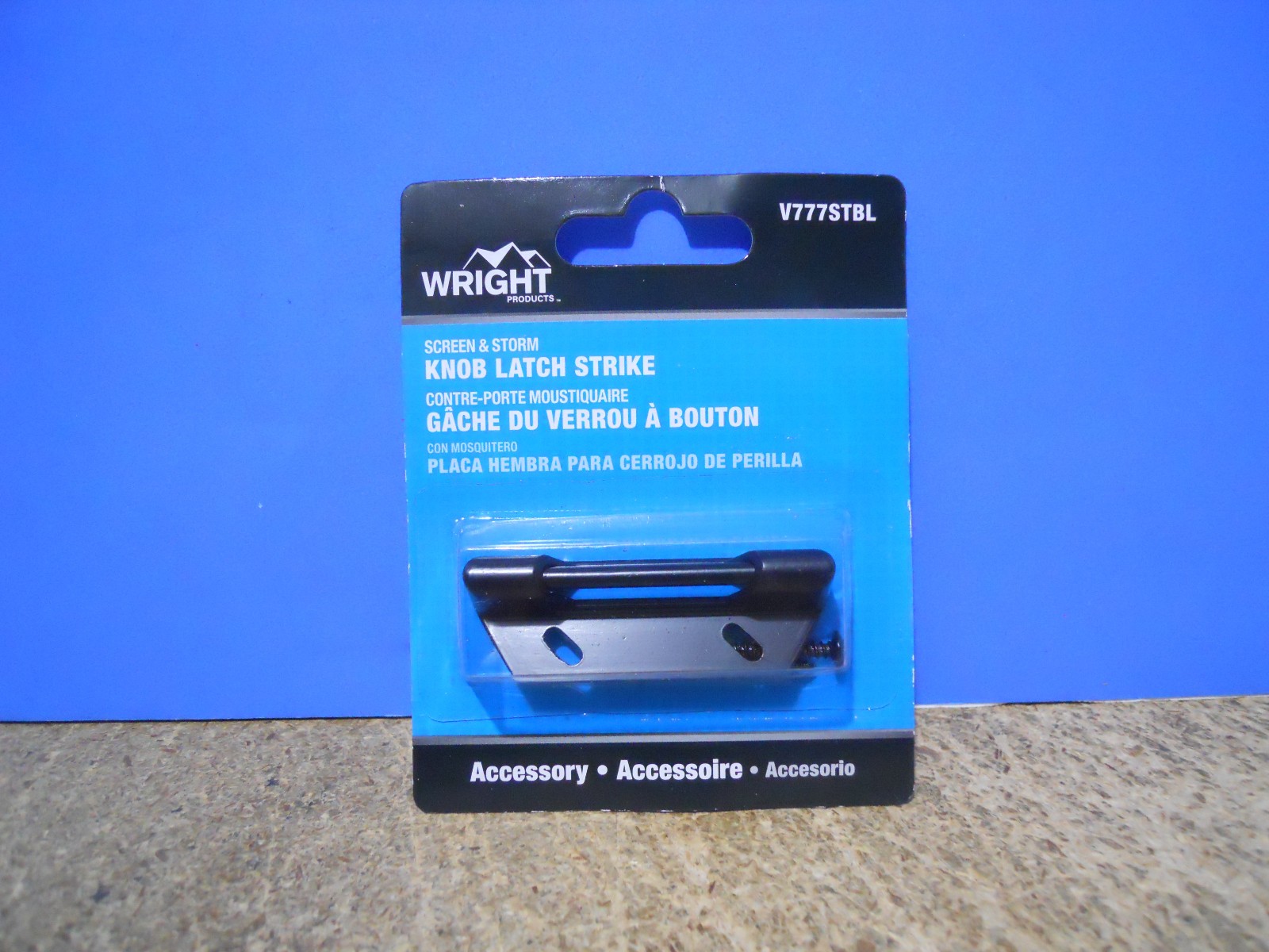 2 PACK - WRIGHT V777STBL BLACK STORM SCREEN DOOR LATCH STRIKE PLATE NEW!