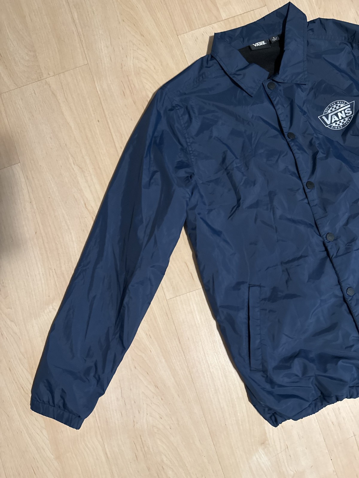 Vans Off The Wall Button Rain/Windbreaker Shell Jacket Navy Men’s Size Small