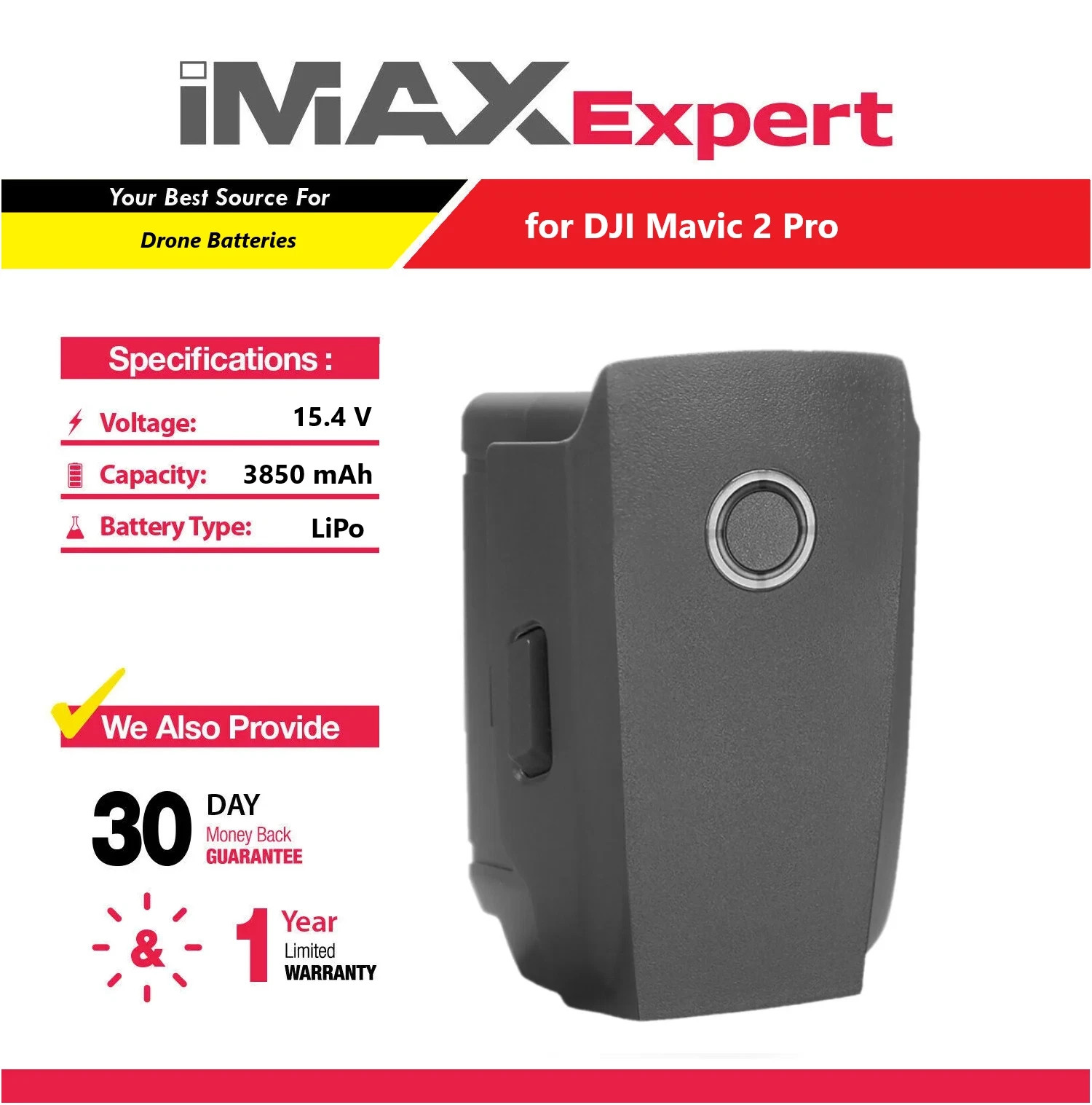 DJI Mavic 2 Series Intelligent Replacement Battery | 15.4V 3850mAh
