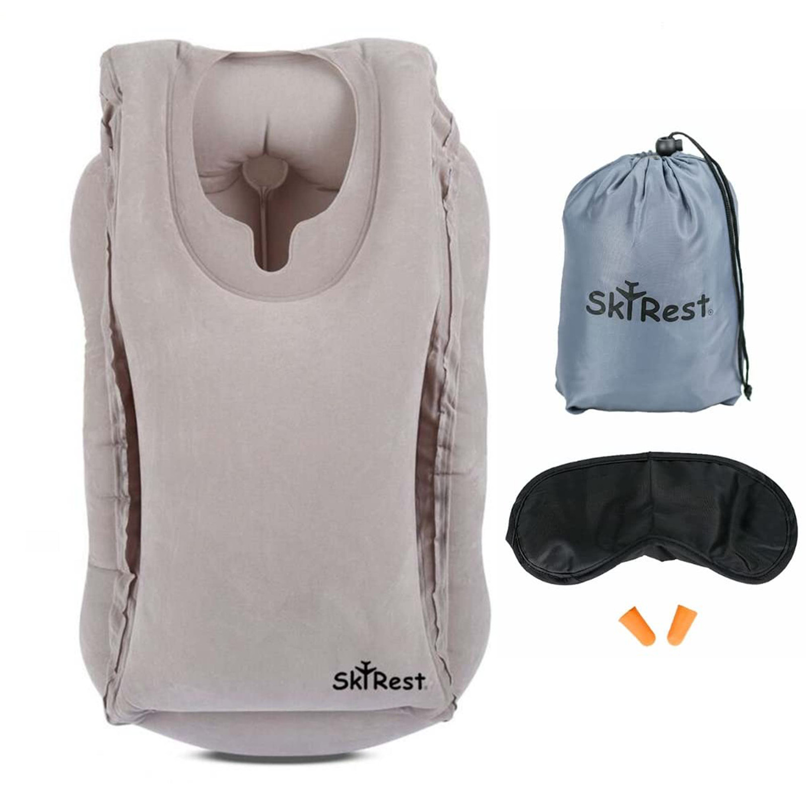 SkyRest®️ Inflatable Travel Pillow for Cars SP103 Grey