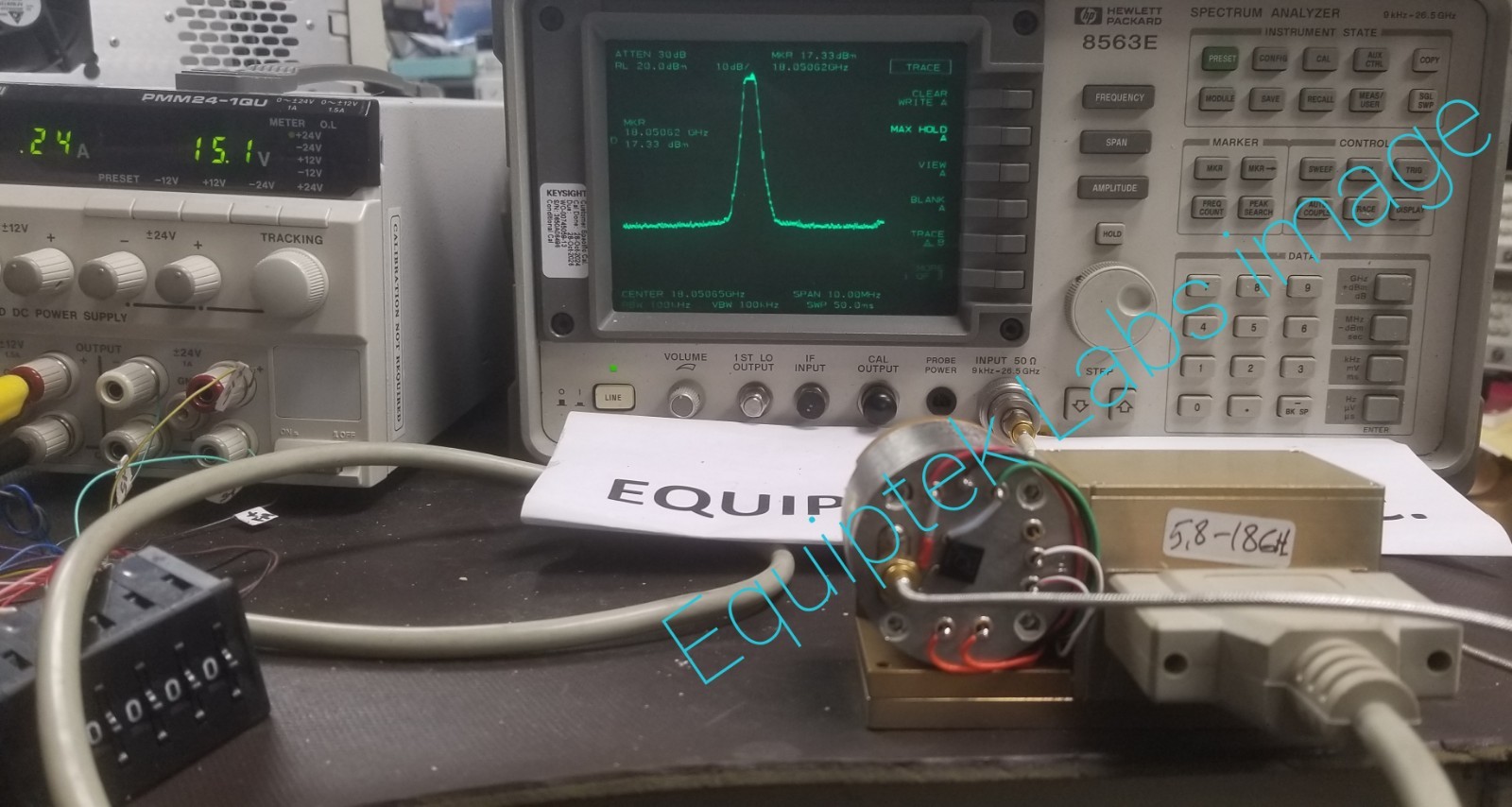 RF Signal Source 5.8 GHz - 18 GHz +18dBm YIG osc with Digital controller 12 bit
