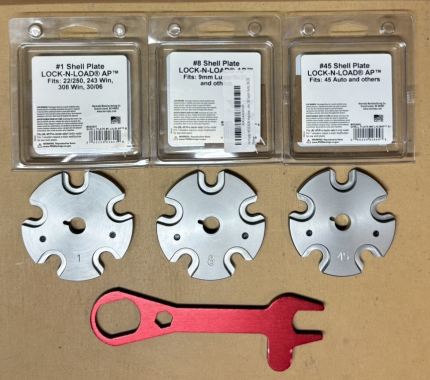 Hornady Lock-N-Load AP Loader Progressive Press + Shell Plates + Die Tool Nice