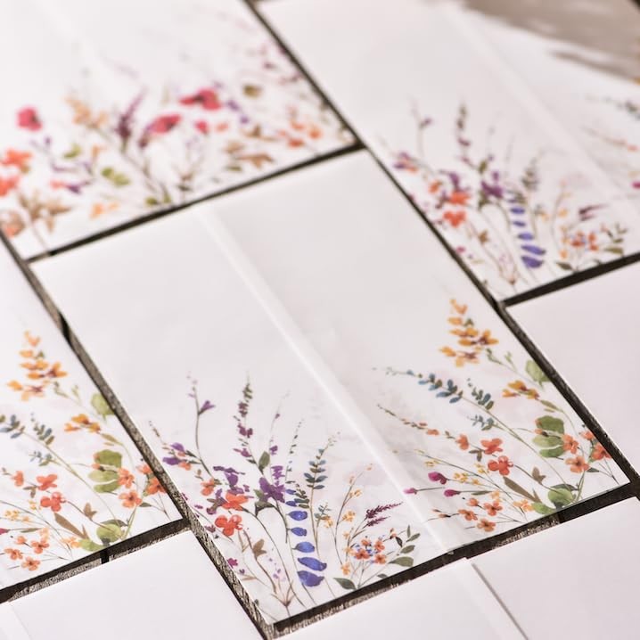 50 Pack Wildflower Printed Pre-Folded Vellum Jackets for 5x7 Invitations - 11...