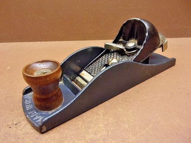 Vintage BUCK BROS. USA 7" Adjustable Angle / Bevel Blue Block Plane VG Cond.