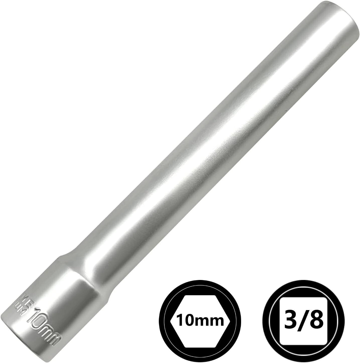 3/8" Drive 10MM Extra Long Drive Spark Plug Deep Square Metric Socket