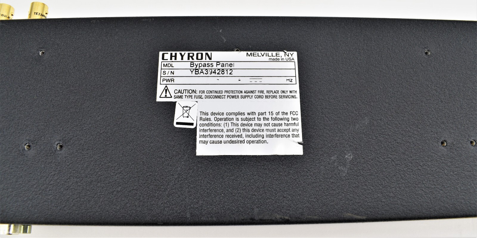 Chyron Bypass Panel YBA3942812