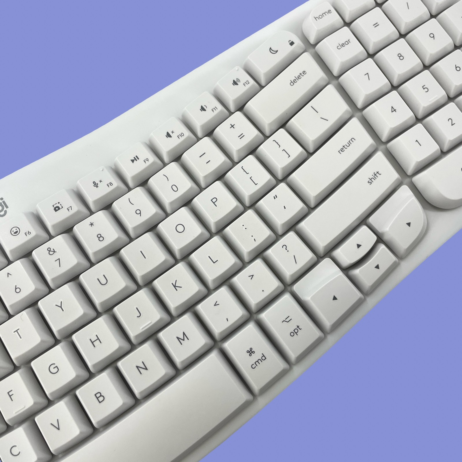 Logitech Wave Keys for Mac Wireless Ergonomic Keyboard Off White #ND1380
