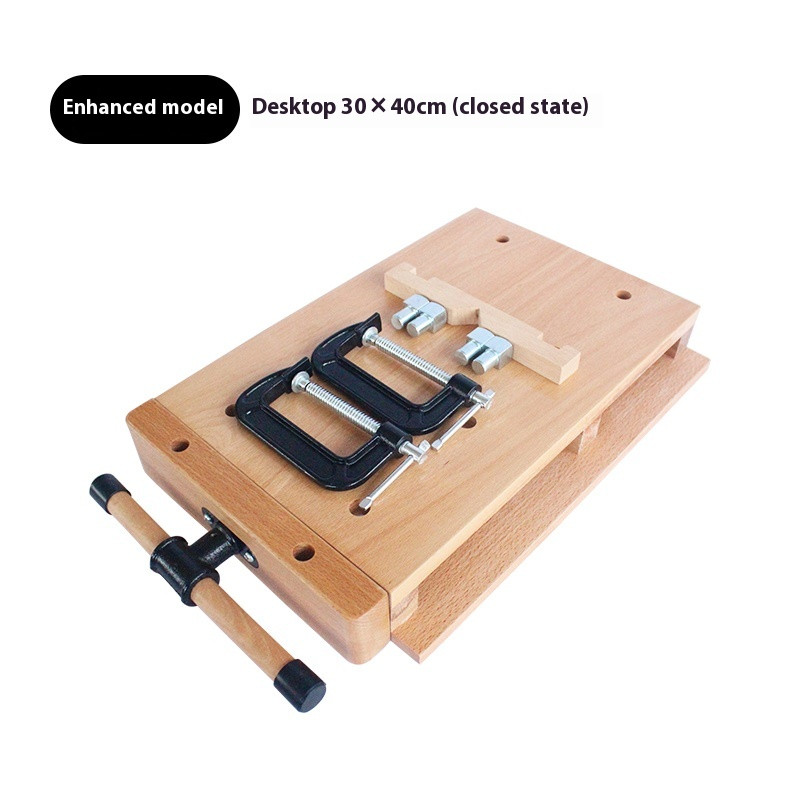 Desktop Beech Woodworking Table Small Workbench Solid Wood Operating Table
