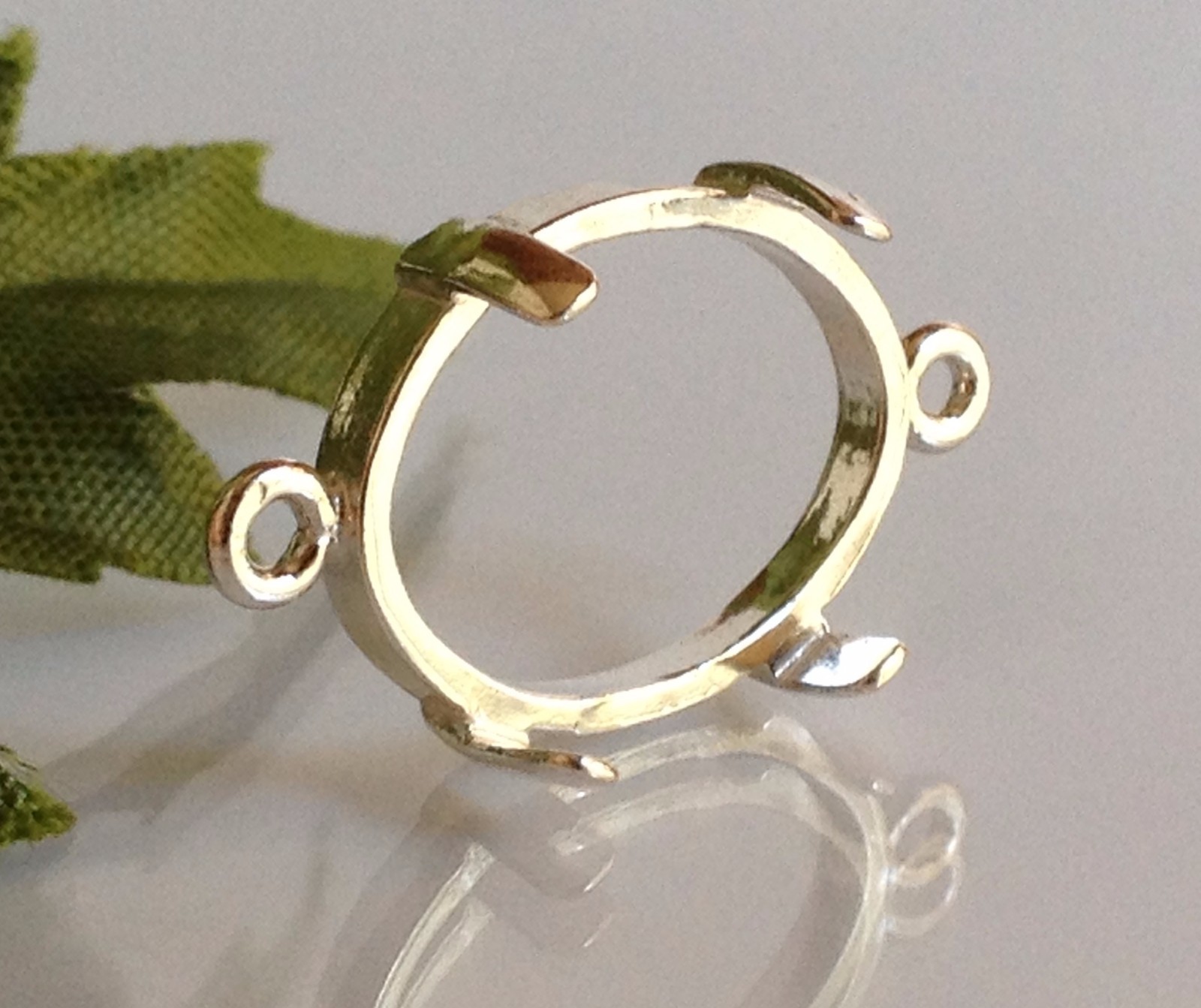 Sterling Silver Oval Cabochon Double Dangle Setting (7x5mm -18x13mm)