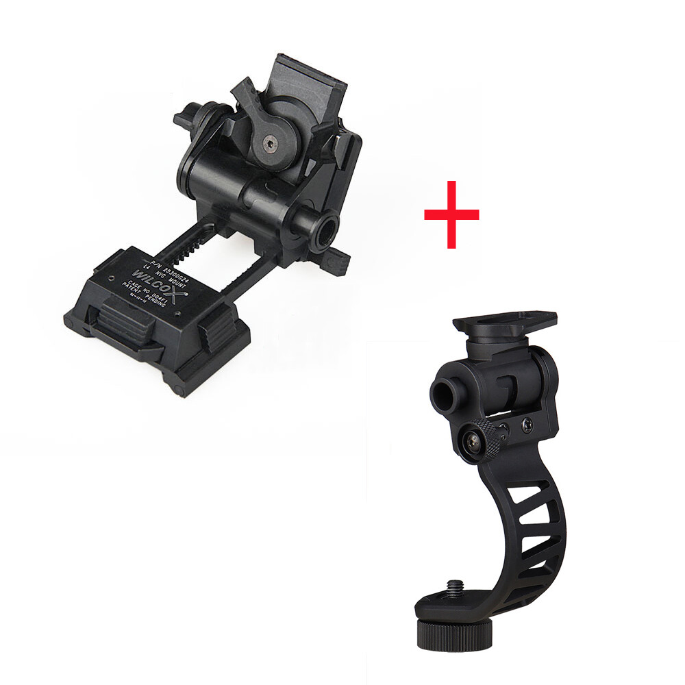 Metal L4G24 Helmet Mount+Metal Bend J Arm Mount for AN/PVS-14 Single-Tube NVG