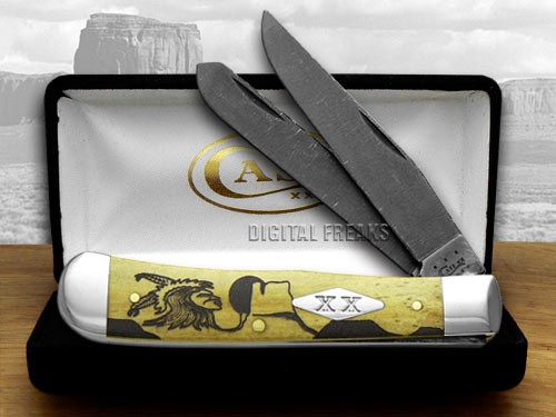 Case XX YELLOWHORSE Early Morning Singer ###2 1/25  Native Steel AntiqueTrapper
