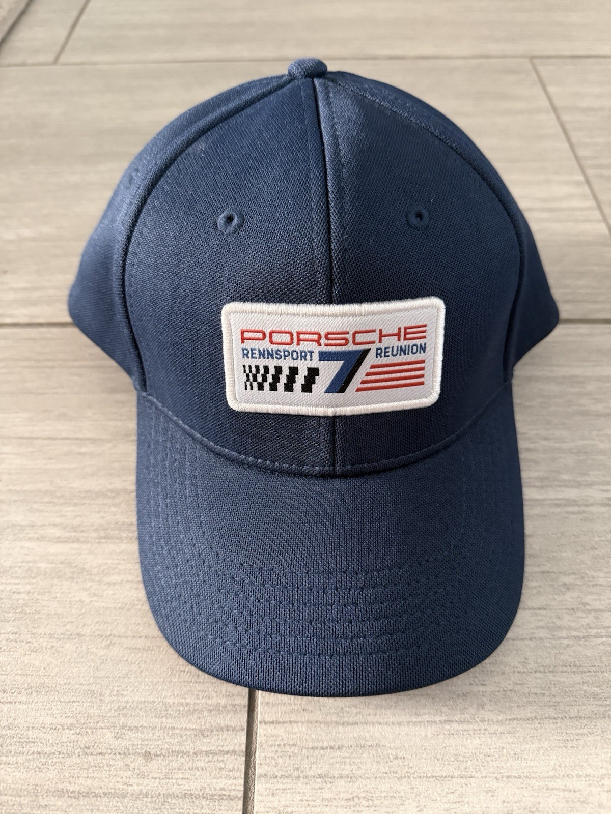 PORSCHE RENNSPORT REUNION 7 BASEBALL CAP - BLUE/WHITE/RED - NEW