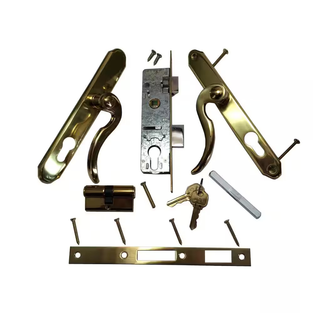 BP IL550 Slimline Double Cylinder Brass and Gold Lockset