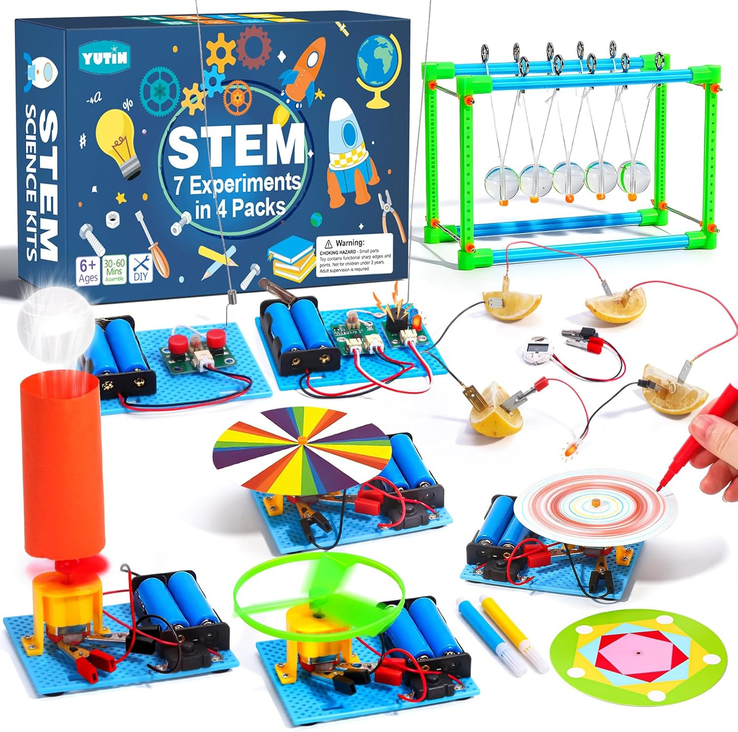 4 Set STEM Science Kits for Kids Age 8-12, 7-In-1 Science Experiments Crafts