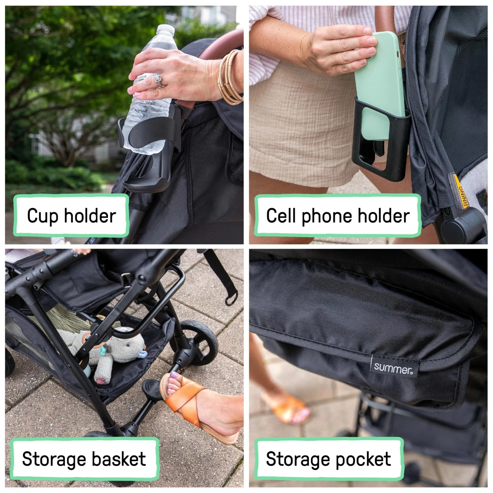 Ingenuity 3Dquickclose CS+ Compact Fold Stroller with Oversized Canopy Gray