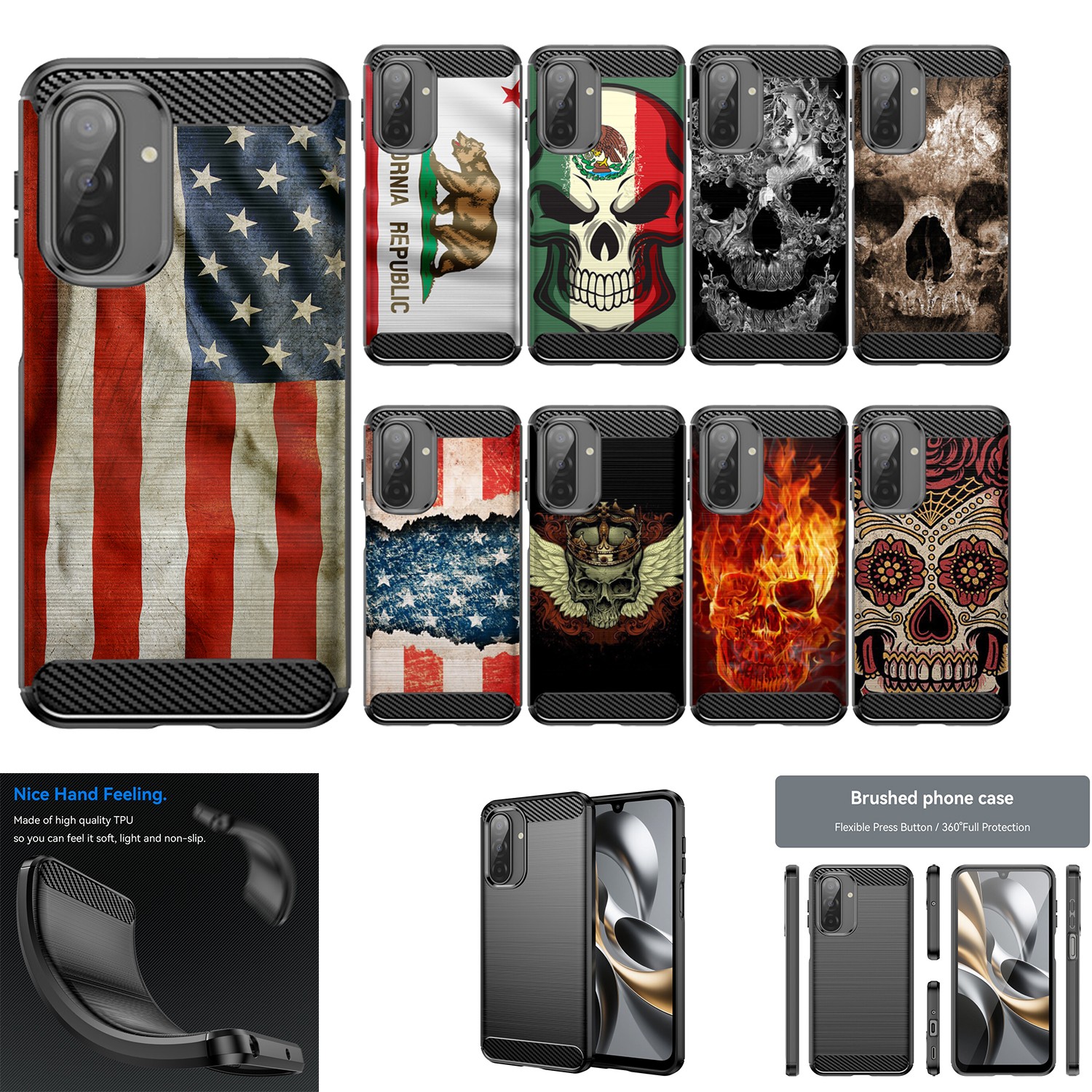 Case For [Samsung Galaxy A17][Flex TPU Fiber SET1] Slim Flexible Shock